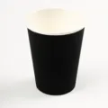 Schwarzer matter Pappbecher, doppelwandiger Kaffeebecher für kalte und warme Getränke. - 8 Stück/Packung / Mattschwarz