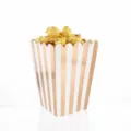 Roségold und weiß gestreifte Popcorntüten aus Papier, 6er Pack, ideal für Partyzubehör. - Popcorn-Boxen / 8 Stück/Packung / Roségold Vertikal Gestreift