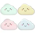 Assiettes en papier nuage dessin animé pastel vaisselle jetable pour fête d'anniversaire - Yeux boutons / Rose