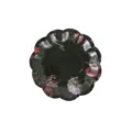 Schwarzer blumiger Einweg-Pappteller mit gewelltem Rand, Vintage-Stil Partygeschirr Stück. - Schwarze Blume / 8 Stück/Packung 17.5cm / Schwarz
