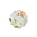 Vintage Pappteller mit Blumenmuster und Gold-Linienkunst für Hochzeits-Party Tischdekoration. - Weiße Blume / 8 Stück/Packung 17.5cm / Weiß