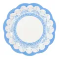 Blauer Vintage Blumen Pappteller, 17.5cm dekorativer Einwegteller für Partys und Hochzeiten. - Blau-weißes Porzellan / 8 Stück/Packung 17.5cm / Porzellanblau