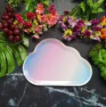 Assiette en papier en forme de nuage irisée pour fête d'anniversaire d'enfants vaisselle - Lot de 8 / Nuage Blanc Dégradé N° 3