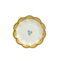 Vintage floral disposable paper plate 17.5cm scalloped wedding party tableware design - Yellow Edge Small Flower / 8 Pieces/Pack 17.5cm / Yellow