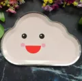 Cute cloud paper plate for kids birthday party, disposable cake dish with gold foil rim. - 8 Pieces/Pack / Pink Red-Lip Cloud