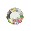 17.5cm vintage floral paper plates disposable tableware for wedding party decoration chic style - Multicolor Large Floral / 8 Pieces/Pack 17.5cm / Multicolor