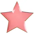 Rosa Stern Pappteller mit Goldrand für Geburtstagsfeiern und Party Tischdekoration Zubehör. - 8er Set / Dunkelrosa mit Goldrand