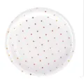 Weißer Einwegpappteller mit goldenen Pünktchen für Geburtstag Party Dessert Geschirr Variante. - Scheibe / 18cm 8er-Pack / Roségold Polka Dot