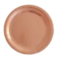 Roségoldene Einweg Pappteller für Geburtstagsfeier, Hochzeit und Dessert Tischdekoration. - Scheibe / 18cm 8er-Pack / Roségold Unifarben
