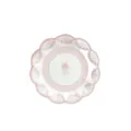 Vintage pink floral disposable paper plate 17.5cm party tableware wedding lace round dish - Pink Flower / 8 Pieces/Pack 17.5cm / Pink