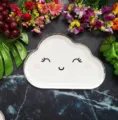 Cute cloud paper plates gold rim disposable tableware for kids birthday party baby shower supplies - 8 Pieces/Pack / Excited Cloud No. 1