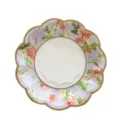 Vintage floral paper plates disposable party tableware flower shaped decorative dish 17.5cm - Purple Scalloped Edge / 8 Pieces/Pack 17.5cm / Purple