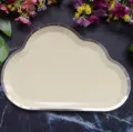 Cloud shaped disposable paper plate with silver foil edge for birthday party tableware. - 8 Pieces/Pack / Yellow Cloud
