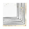 Black and white striped paper plate detail shot, modern gold splatter party tableware style. - 16 Sheets/Pack Napkins