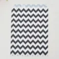 Vue détaillée du sachet en papier à chevrons noir et blanc pour emballage alimentaire. - Lot de 12 / Noir
