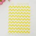 Sac en papier jaune et blanc motif chevron pour emballage de snacks et friandises. - Lot de 12 / Jaune