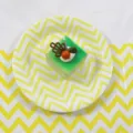 Disposable yellow and white chevron paper plates for kids birthday party and celebration events. - Yellow Wave