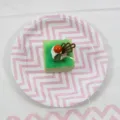 Assiette jetable en papier chevron rose vaisselle de fête pour anniversaire d'enfants - Lot de 12 de 7 pouces / Vague Rose