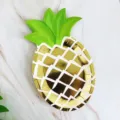 Goldfolie Ananas Pappteller Party Einweggeschirr Obstschale Teller fuer Feierlichkeiten - Goldprägung Grünes Blatt Ananas Teller / 8 Stück/Packung / Grün