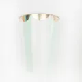 Disposable paper cup with pastel green white vertical stripes gold foil scalloped rim 270ml - 270ML / Green