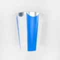 Disposable paper cups with blue white stripes and silver foil rim for party and daily drinks. - 270ML / Sapphire Blue