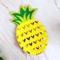 Goldfolien Ananas Pappteller Einweggeschirr für tropische Sommer Party Dekorationen - Haken Ananas Teller / 8 Stück/Packung / Grün