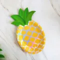 Ananas Pappteller Goldfolie Gelb Einweg Party Geschirr Obst Teller Servierteller Variante - Ananas-Teller / 8 Stück/Packung / Irisierendes Gelb