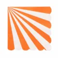 Orange striped paper napkins 20pcs disposable tableware for party wedding and decor. - 16 Orange Striped Paper Napkins