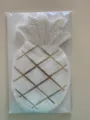 Ananas Form Papierteller Goldfolie Party Geschirr Einweg Geburtstag Hochzeit Deko - Goldprägung Ananas Serviette / 16 Blatt/Packung / Weiß