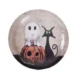 Halloween paper plate ghost and pumpkin design disposable tableware for holiday party decor items - 8 Pcs Small Plates