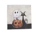 Halloween disposable paper napkin with cute ghost pumpkin and black cat design for party table decor - 16 Pcs Napkins