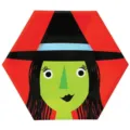 Halloween witch disposable hexagonal paper plate party tableware decoration eco-friendly design - Witch Plate / 8 Pieces