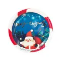 Kerst wegwerp papieren bord feest taart bord feestelijk tafel servies decoratie - Set van 8 papieren borden 7" 18 cm