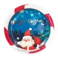 Kerst wegwerp papieren borden rood witte zuurstok feest servies ronde tafel decoratie - Set van 8 papieren borden 9" 23 cm