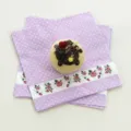 Serviettes en papier imprimées colorées thème rose, mouchoirs carrés créatifs pour fête d'enfants - Violet