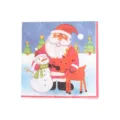 Kerst wegwerp papieren servet met schattige Kerstman en rendier voor feestelijke decoratie. - 16 stuks 33x33 cm servetten