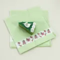 Serviettes en papier imprimées rose à pois verts pour décoration de table de fête - Vert