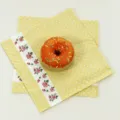 Children birthday party yellow polka dot paper napkins with rose floral design square towels - Yellow