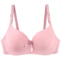 Pink seamless push-up bra for women, smooth daily wear undergarment with comfortable straps. - Pink