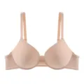 Detailed view of a nude seamless wireless push-up bra, smooth moulded cups daily wear. - S / Nude