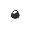 Mini sac à main chic en acrylique pailleté avec poignée rigide et chaîne dorée de soirée. - Métal canon