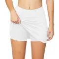 Witte sportskort voor dames, hoge taille tennisrok met ingebouwde shorts zakken. - S / Bottoms / Wit