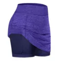 Paarse sportrok met ingebouwde korte broek, hoge taille fitness skort met handig zakje. - S / Bottoms / Paars