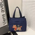 Segeltuchtasche mit traditioneller chinesischer Stickerei, große Kapazität modische Handtasche. - Stil 2 / Blau