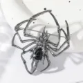 Vintage silberne Spinnenbrosche mit schwarzem Strass, gotische Insektennadel Anzug. - Gunmetal