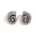 Vintage silver alloy shell earrings for women, unique ocean life stud jewelry for beach summer. - Conch Antique Silver Earrings
