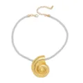 Exquisite seashell pendant necklace featuring gold conch design and braided cord, perfect beach jewelry. - Conch Gold Necklace