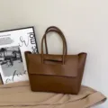 Sac cabas en cuir rétro grande capacité pour femme élégant sac d'épaule marron quotidien neu - Café
