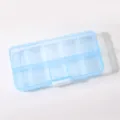 Plastic jewelry storage box bead organizer multi-compartment clear container for DIY crafts - Blue