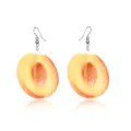 Acryl Perzik Fruit Hangende Oorbellen Leuke Zomer Sieraden voor Dames Dagelijks Gebruik - Gele Perzik